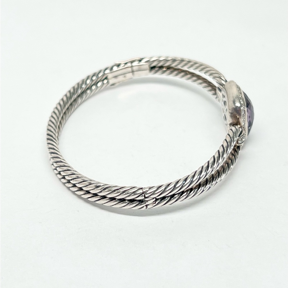 David Yurman Black Orchid Diamond Albion Double Cable Bracelet .925 - Picture 4 of 9